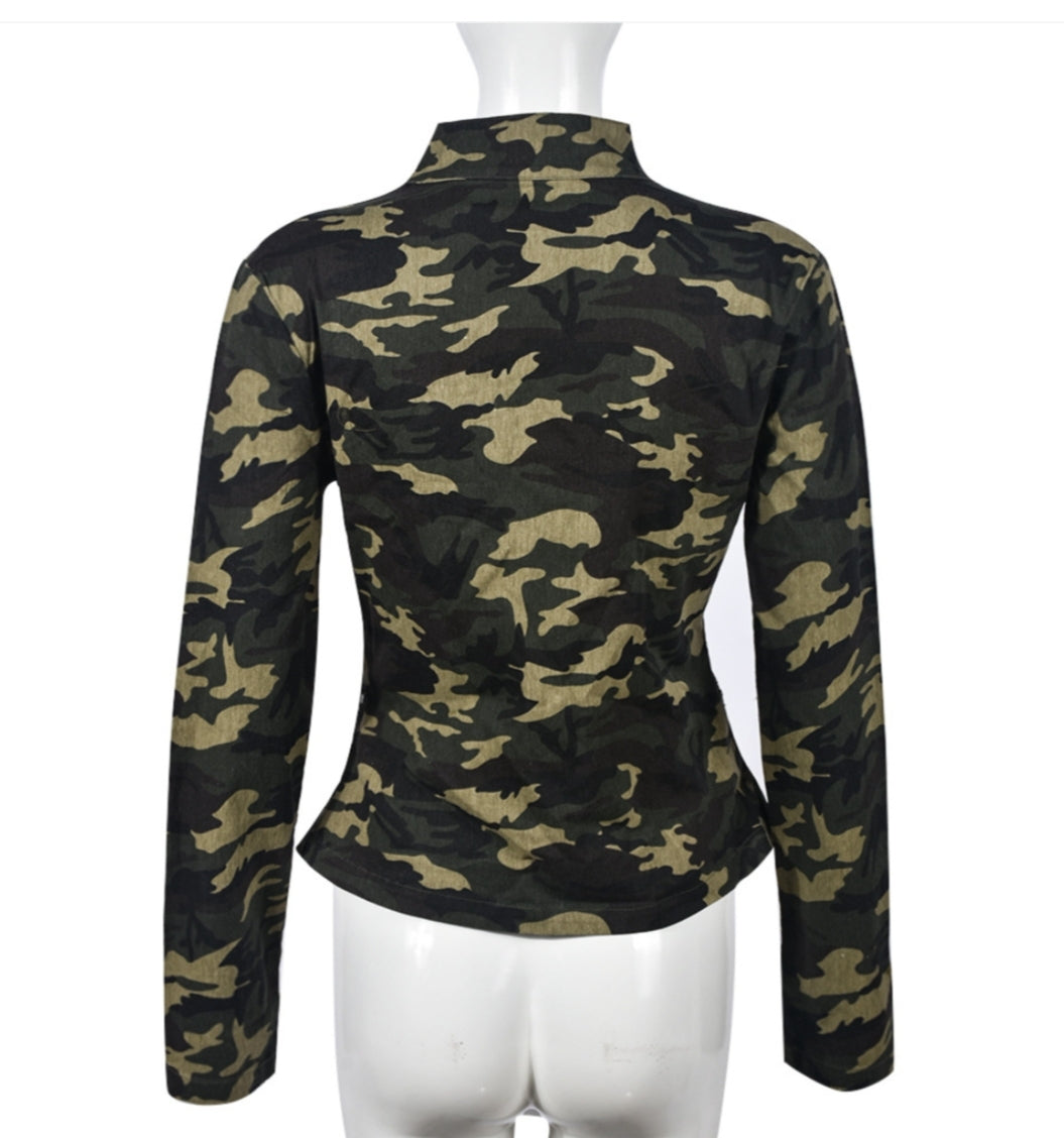 Camouflage Zipper Top – Meticulous Kollections