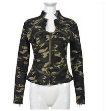 Load image into Gallery viewer, Camouflage Zipper Top