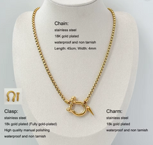 Load image into Gallery viewer, Korseshoe Necklace 16" and 18" (waterproof and non-tarnish)