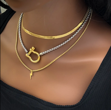 Load image into Gallery viewer, Herringbone Necklace (waterproof tarnish-free)